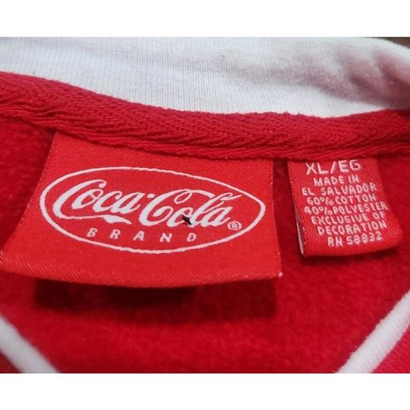 Coca-Cola Polar Bear Embroidered Red Unisex Pullover Sweatshirt XL - Picture 2 of 8